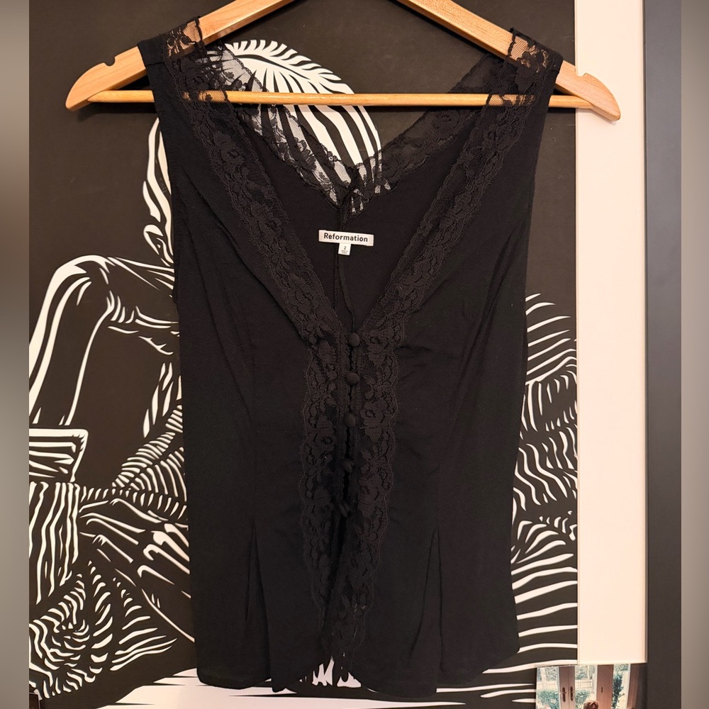 Reformation Tank with Lace Trim